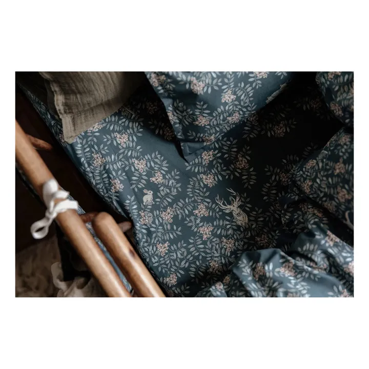 garbo&friends Drap-housse Fauna en percale de coton | Bleu