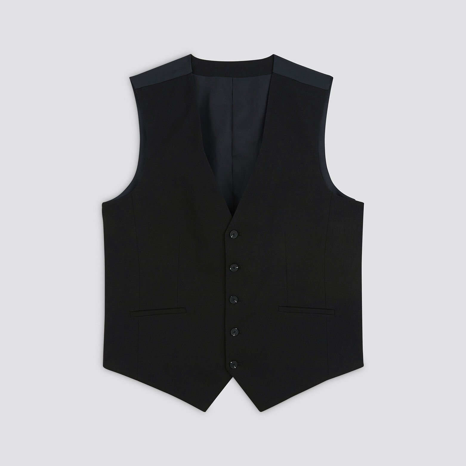 Gilet de costume uni slim Noir