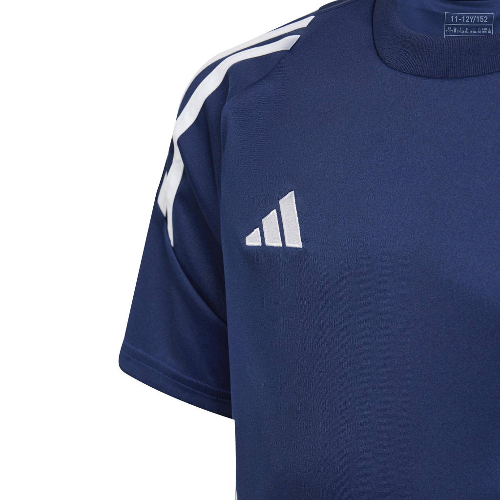 adidas Junior voetbalshirt Tiro donkerblauw/wit