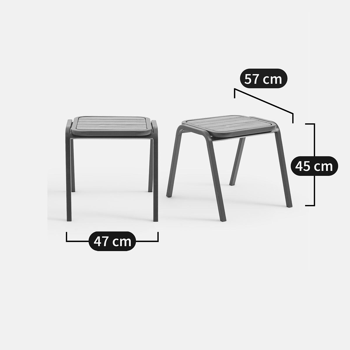 LA REDOUTE INTERIEURS<br>Conjunto de 2 banquetas de acácia e metal, Sim sim