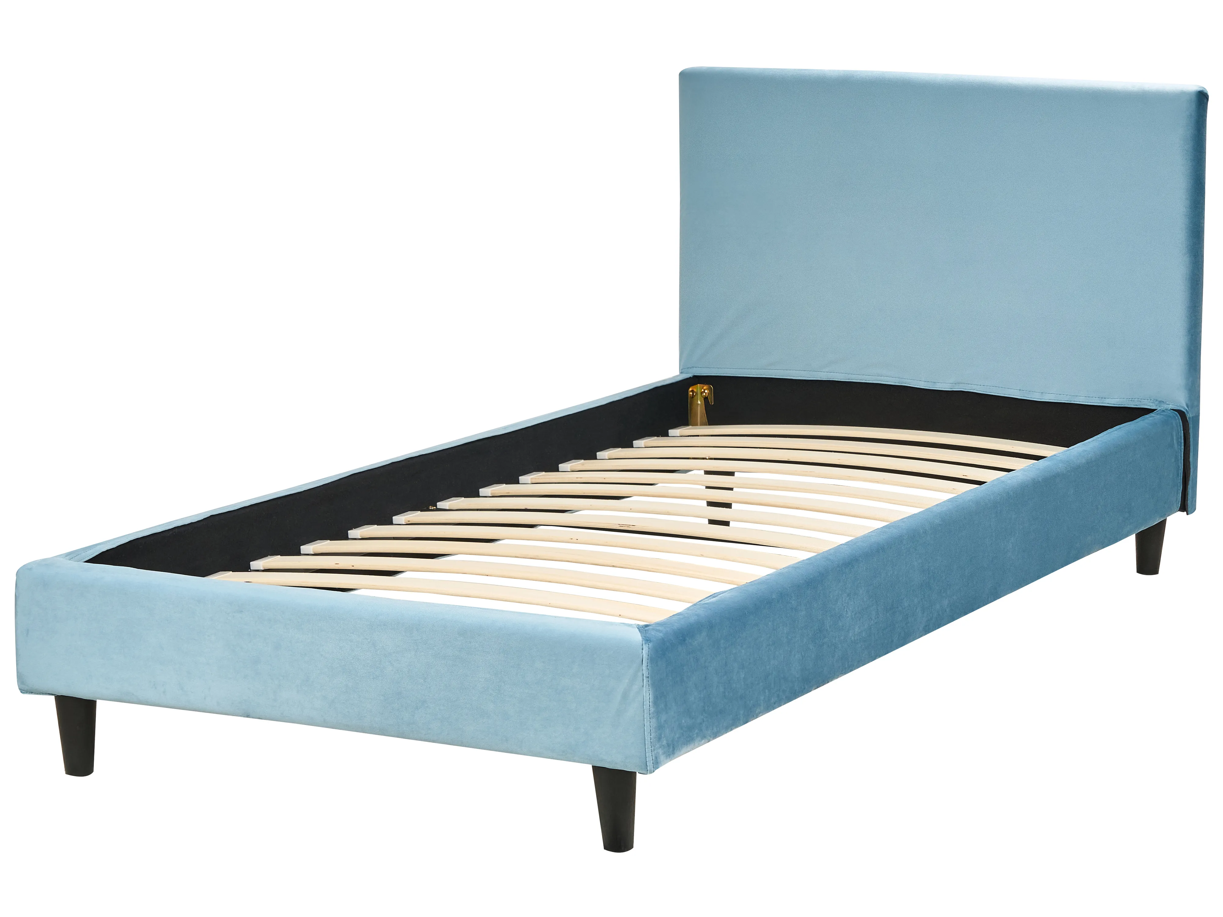 Bed Fluweel FITOU 90 x 200 cm Lichtblauw