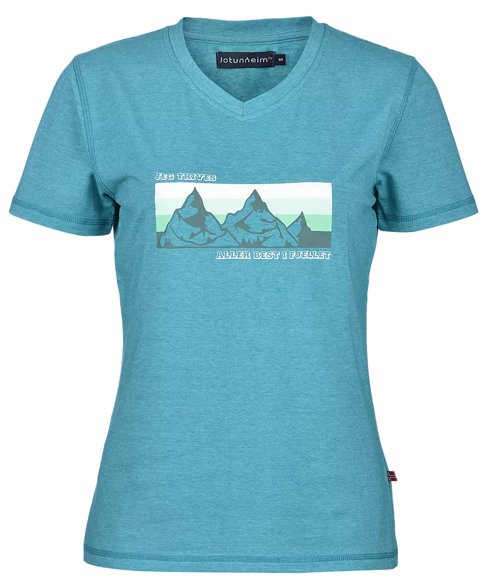 Varde T-shirt Print Dame Fjellet/Teal