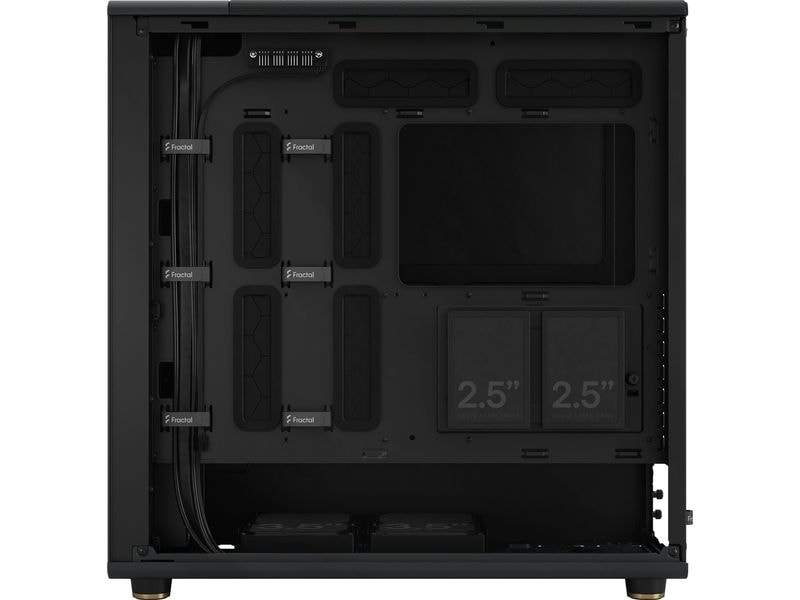 Fractal Design PC-Gehäuse North XL Schwarz Elegantes Gehäuse mit offener Front aus echtem Walnussholz