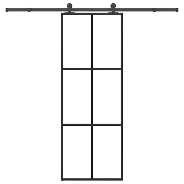 vidaXL Porta Deslizante com Conjunto Ferragens 76x205cm Vidro Esg/alumínio - 562675364