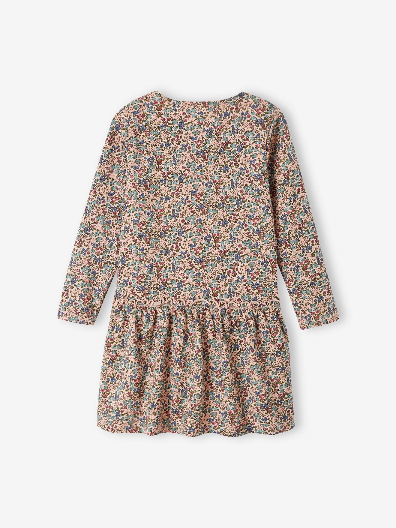 Vestido rosa estampado para meninas