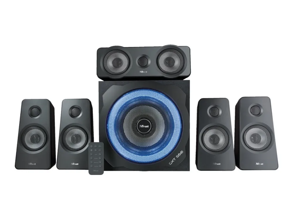 Trust GXT 658 TYTAN - Højttalersystem - 5.1-kanal - 90 Watt (Total) - sort