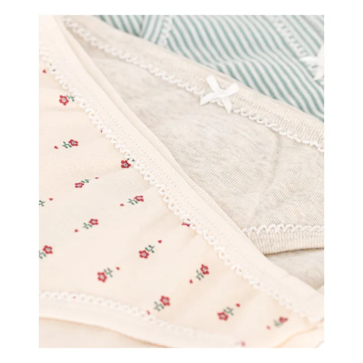Petit Bateau Lot 3 Culottes Fleurs | Beige