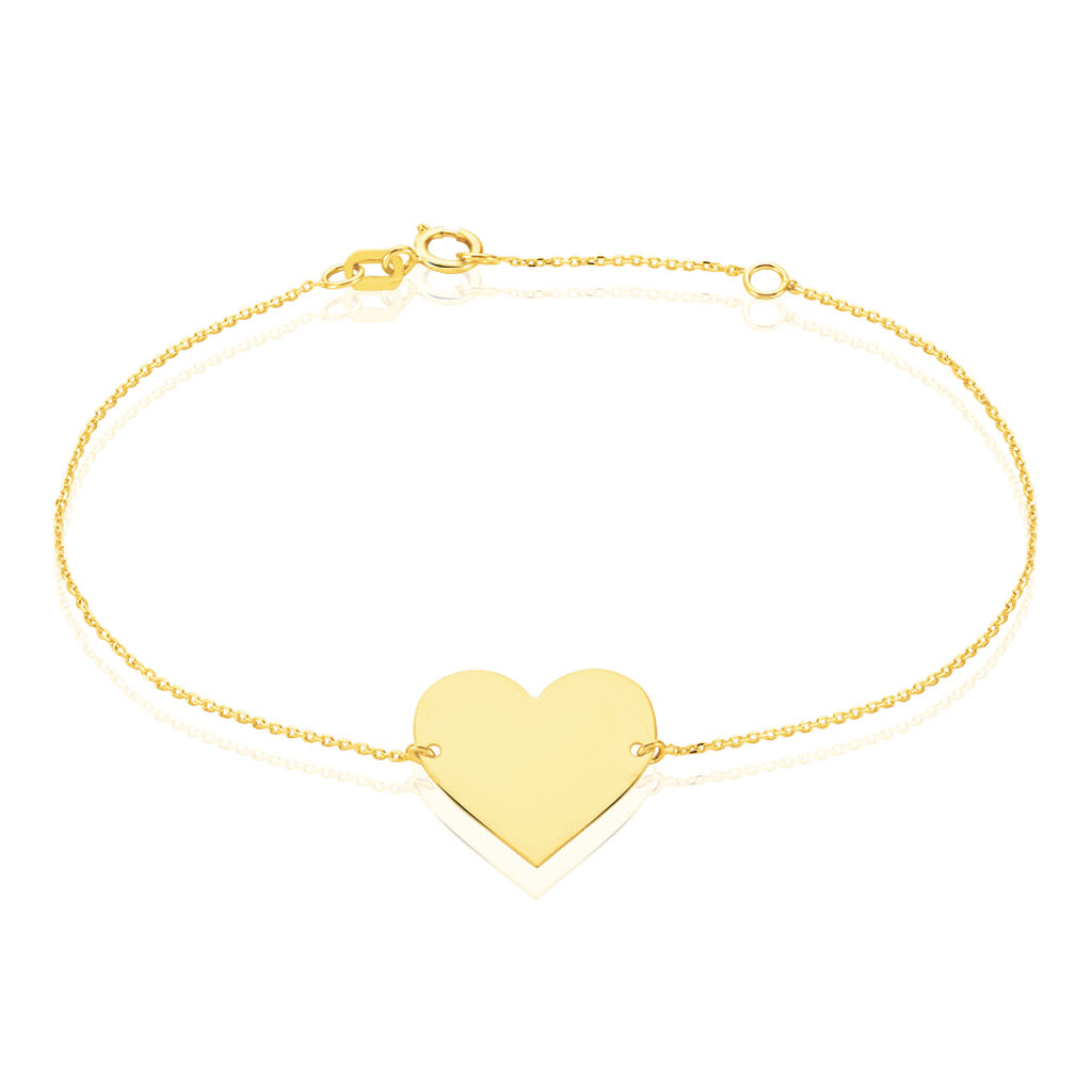 Bracelet Coeur Gravable Or Jaune