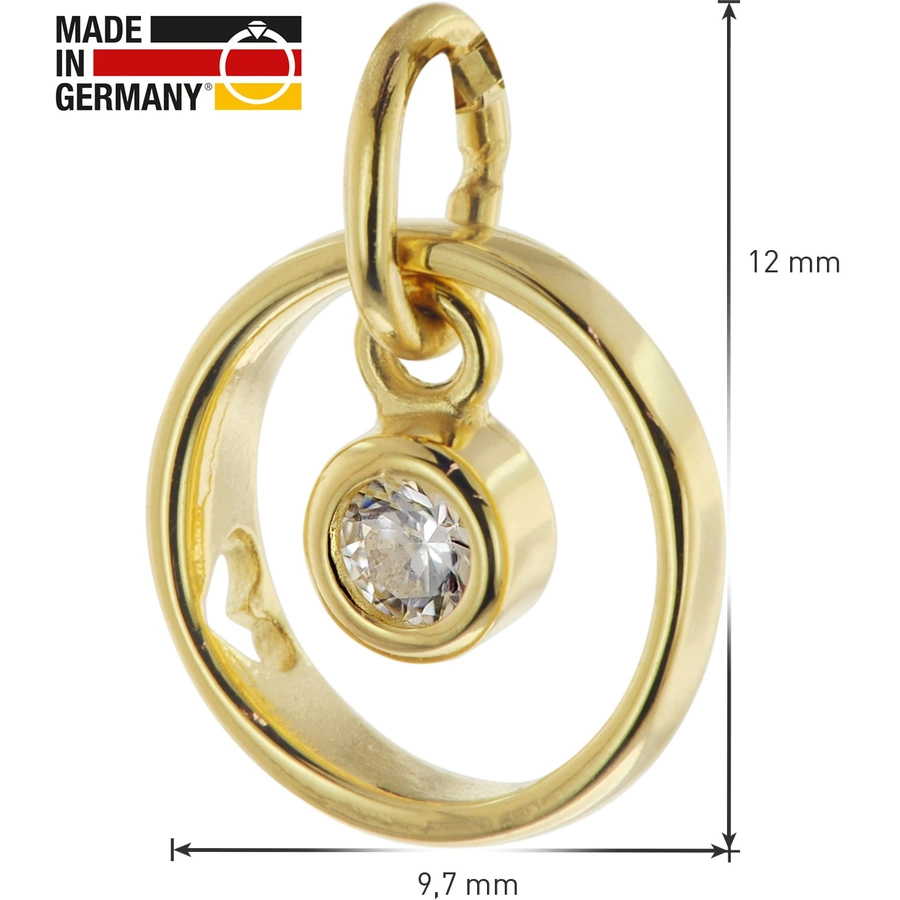 trendor Kinder Taufring-Anhänger Gold 333 mit Vergoldeter Silberkette gold