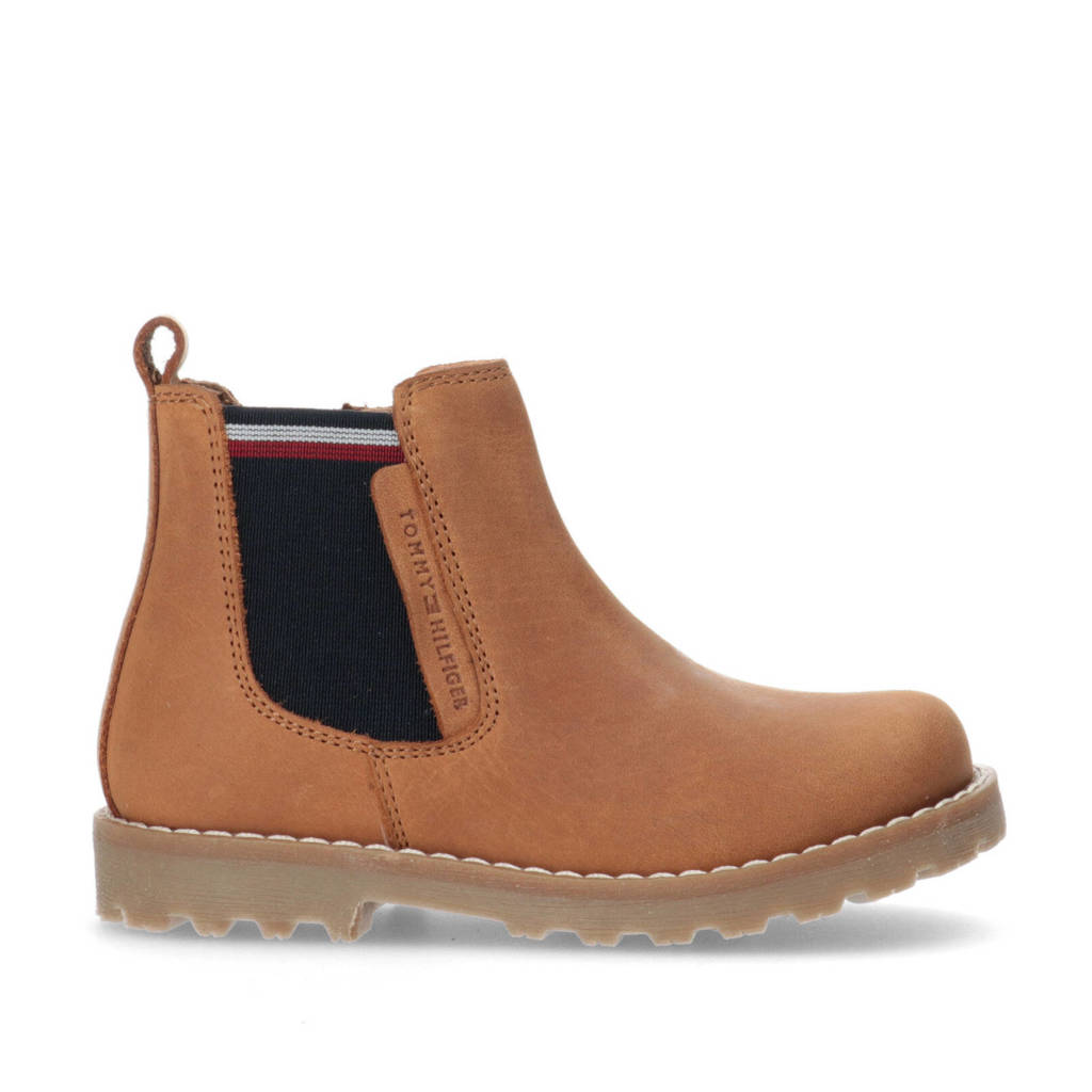 Tommy Hilfiger leren chelsea boots camel