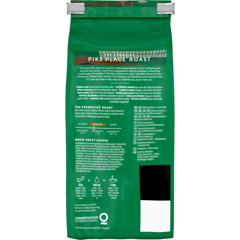 Starbucks Pike place medium roast koffiebonen