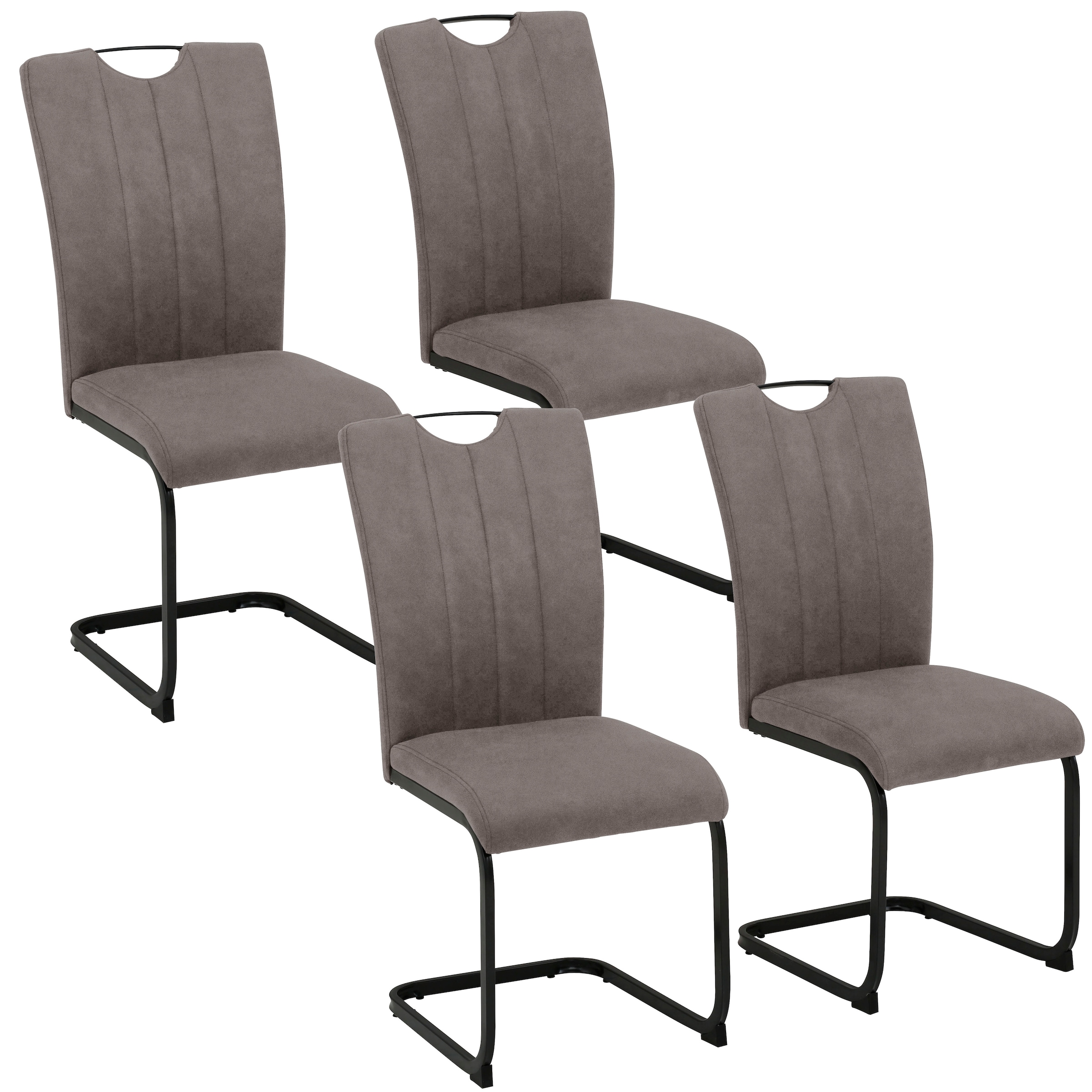 Home affaire Freischwinger »Napoli« (Set) 4 Stk.Vintage-Mikrofaser Bezug, Belastbarkeit bis 130kg, im 2er oder 4er Set