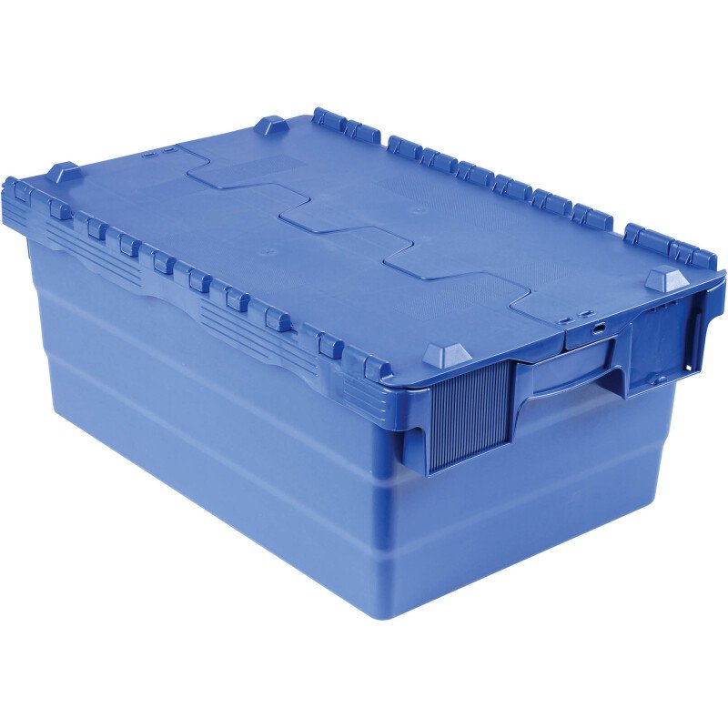 Bac de stockage navette avec couvercle en plastique bleu