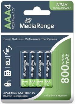 MediaRange - MRBAT120 - Batterijen - AAA - 4 x NiMH 800 mAh