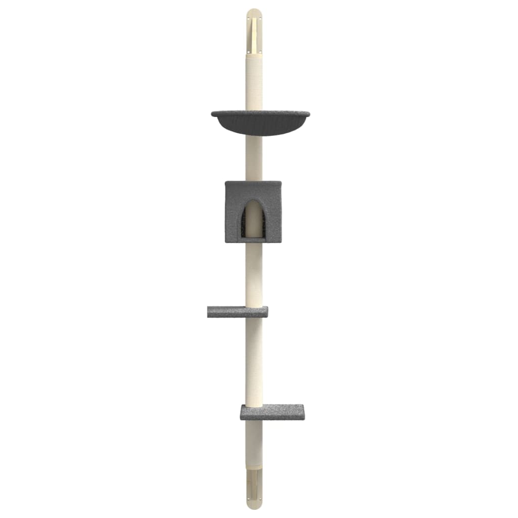 Arranhador de parede para gatos vidaXL, cinza escuro, 187 cm