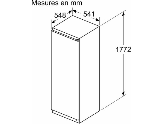 BOSCH - Réfrigérateur encastrable 1 porte KIR81NSE0, Série 2, 310 litres, Tout utile