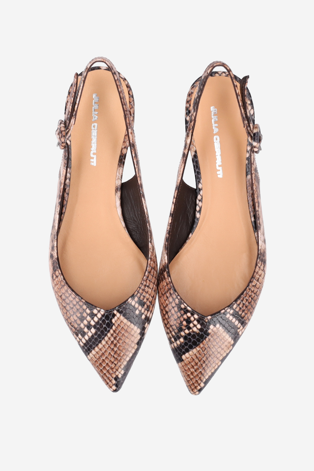 Pointed-toe leather slingbacks