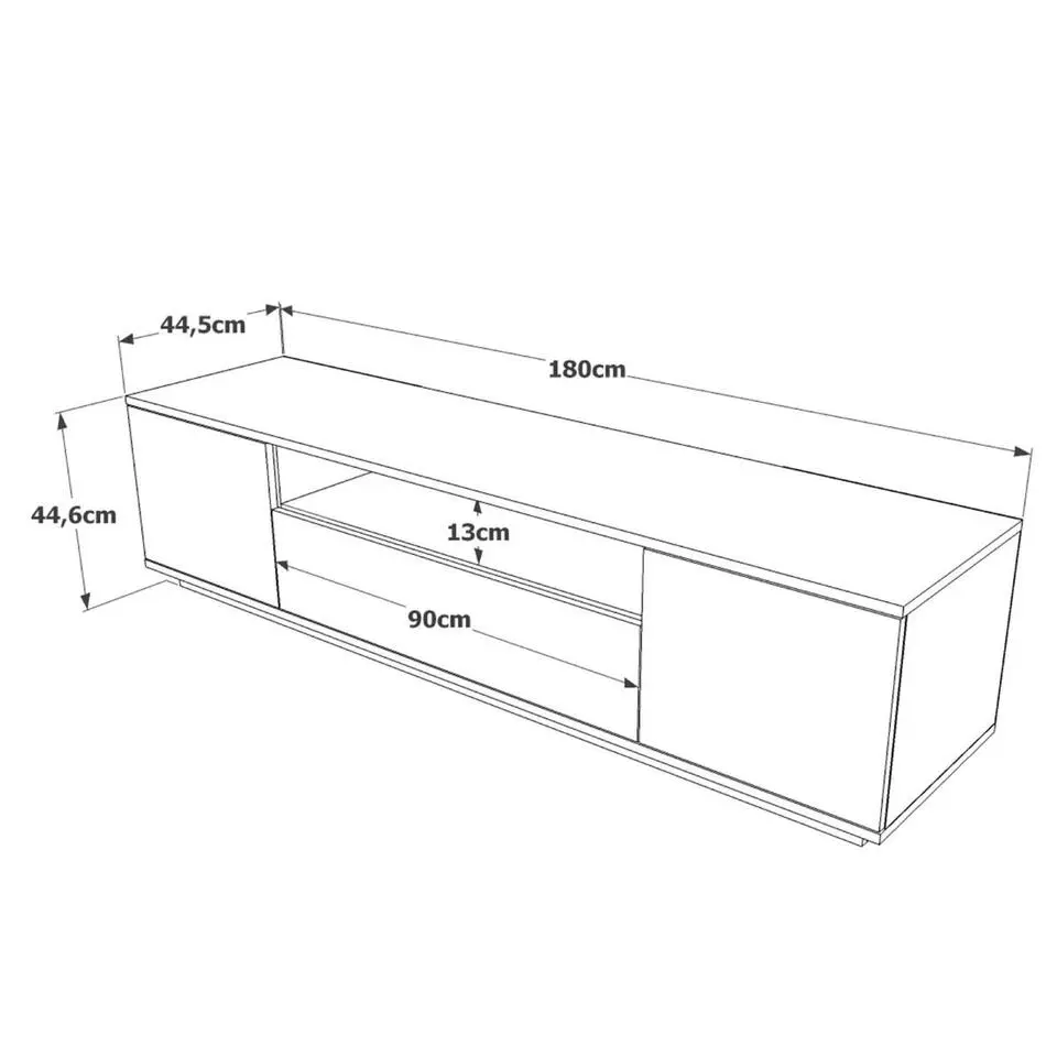 CALICOSY - TV-Meubel FR7-AA - Handgemaakt eiken / grijs - 44,6x180x44,5 cm