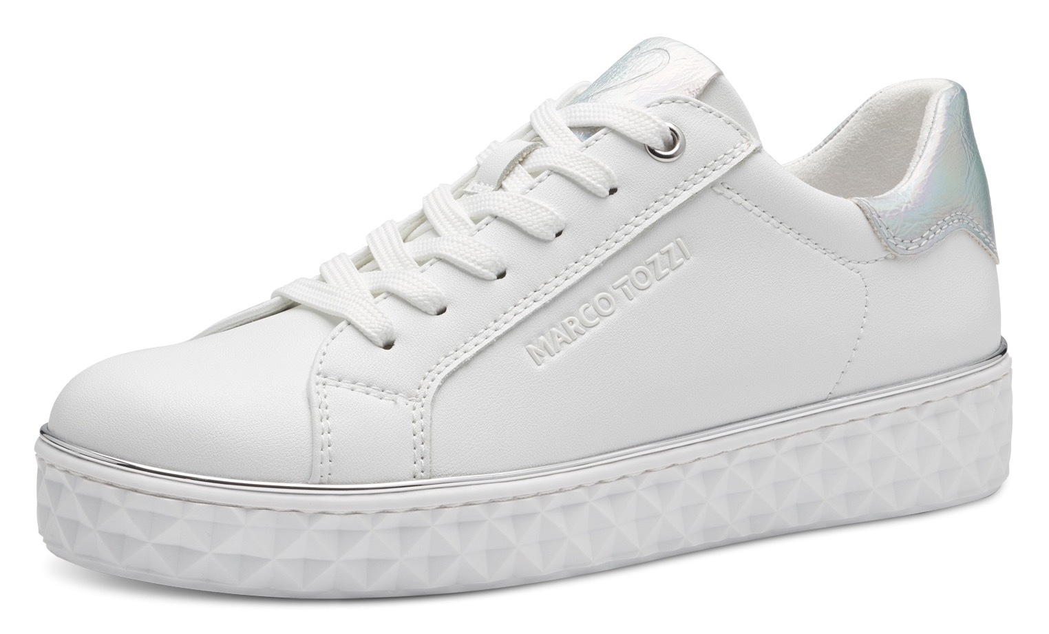MARCO TOZZI Plateausneaker  mit tollen Metallic-Details, Freizeitschuh, Halbschuh, Schnürschuh