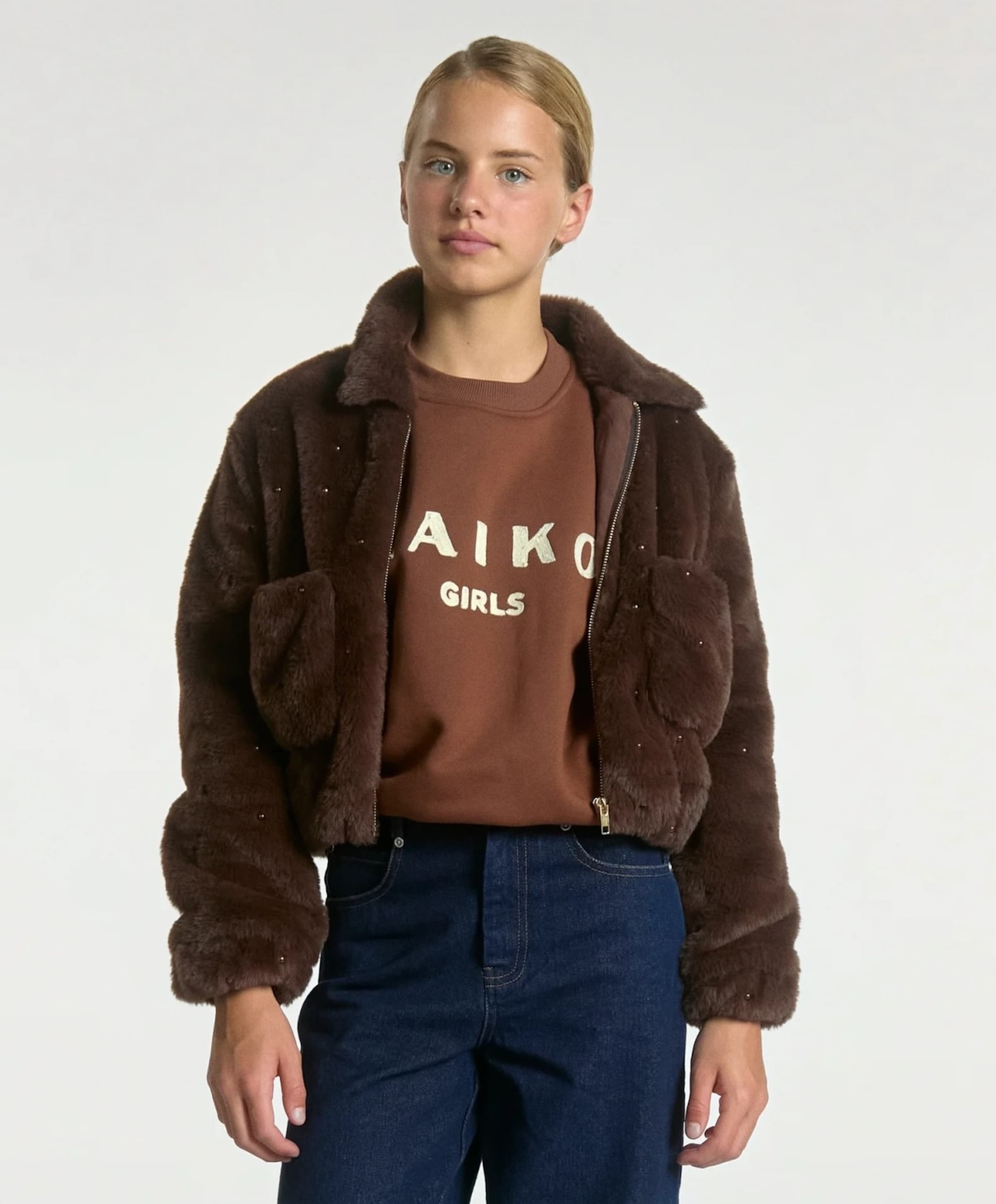 Aaiko Girls Meisjes jas bruin