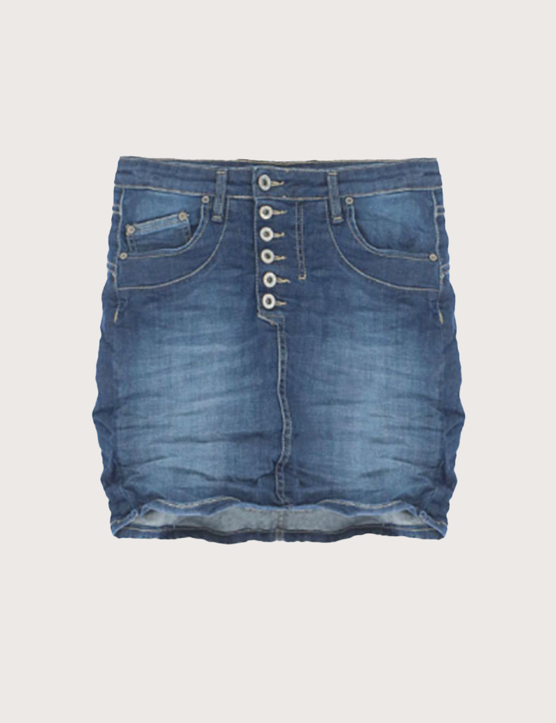 PLEASE JUPE DENIM BOUTONS APPARENTS