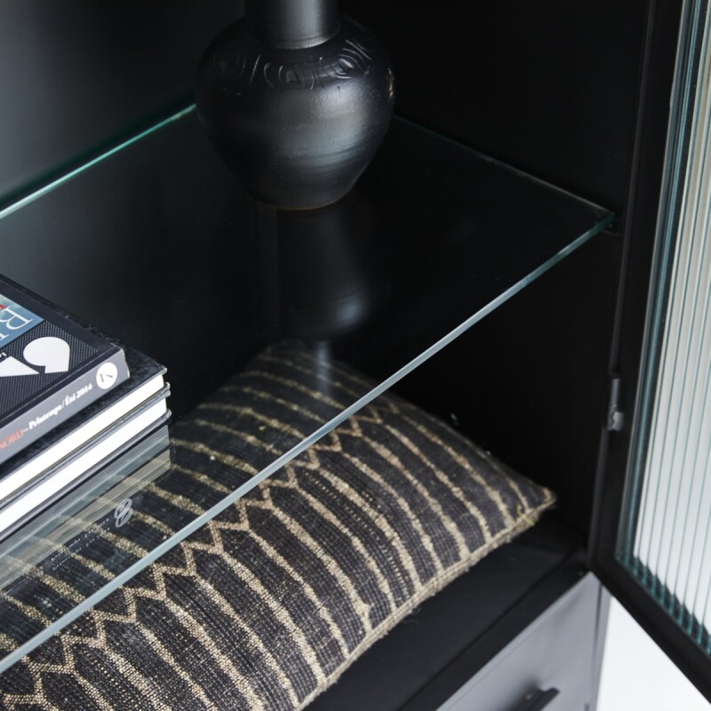 Vitrine haute Emil en métal H 212 cm, noir