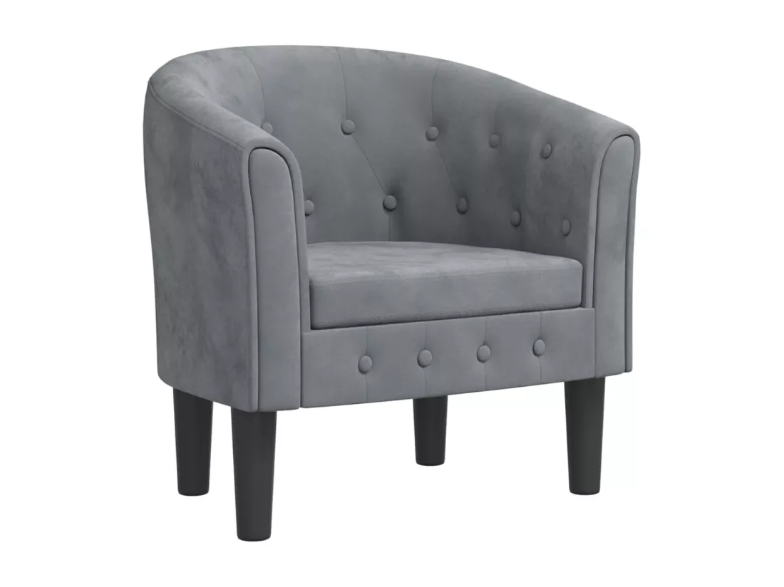 Chaise cabriolet gris foncé velours