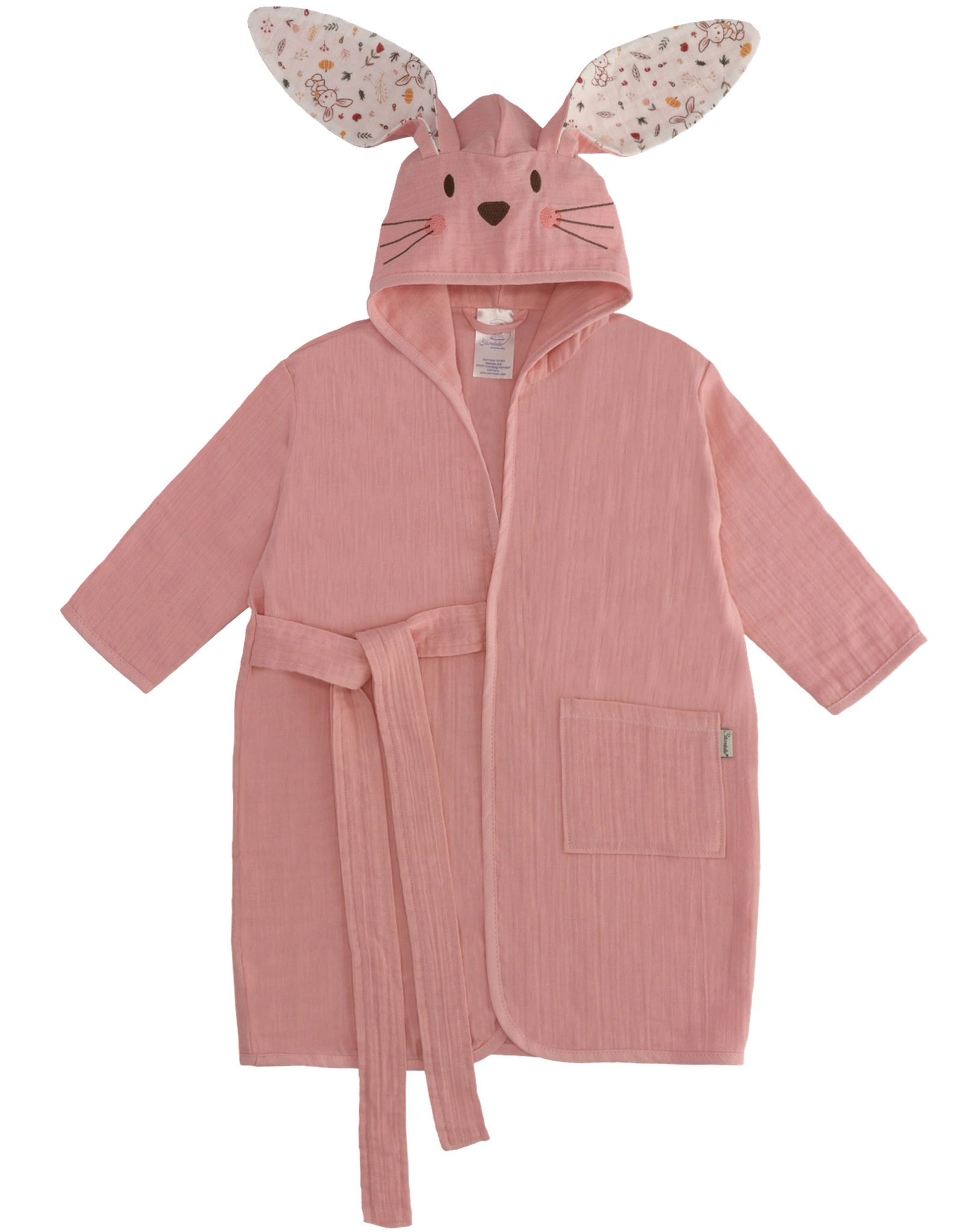 Musselin-Bademantel HASE in rosa
