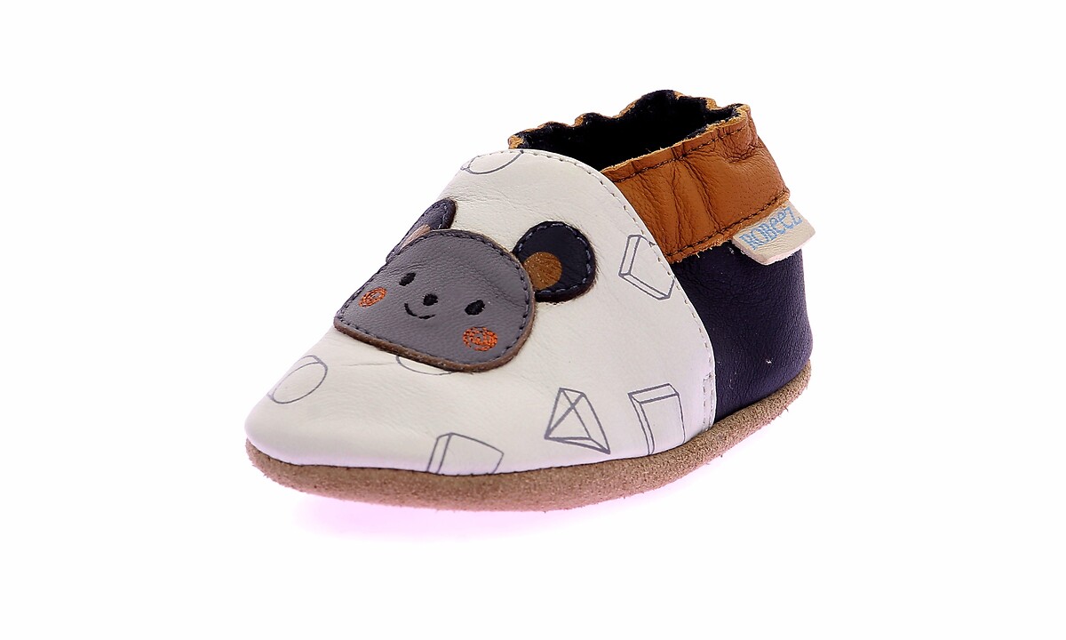 ROBEEZ<br>Chinelo de couro estilo geométrico