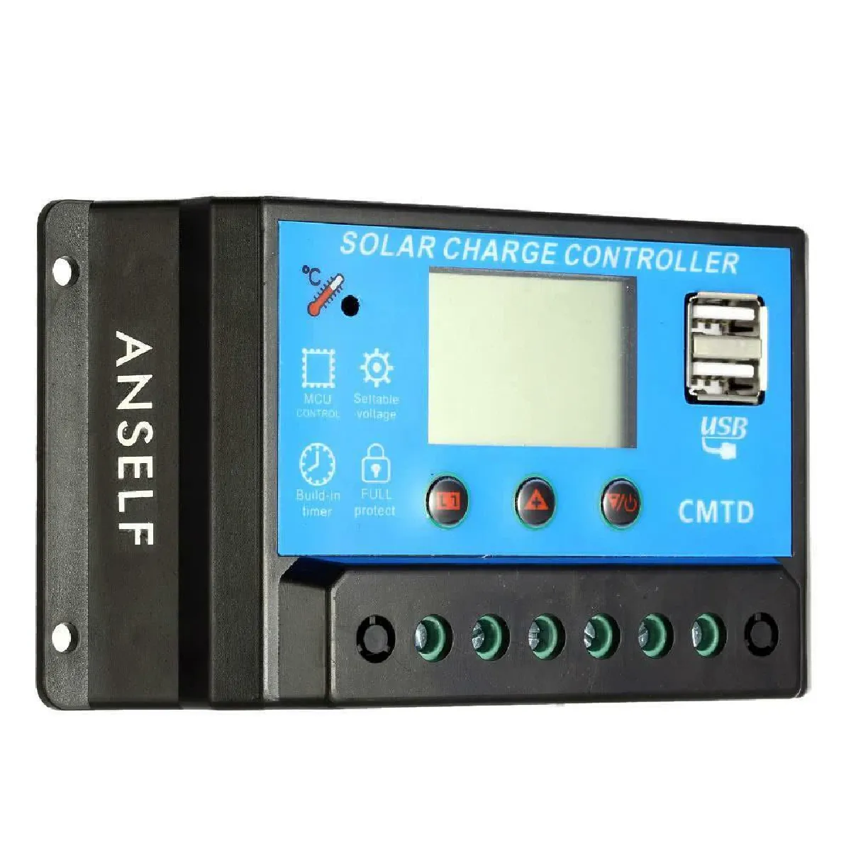 Justgreenbox Régulateur Charge PWM Solaire LCD 10A