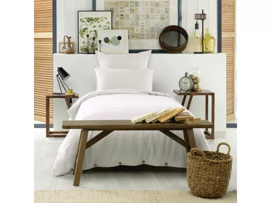 HEDDA - Taie d'Oreiller 63x63cm Flanelle de Coton Coloris Neige