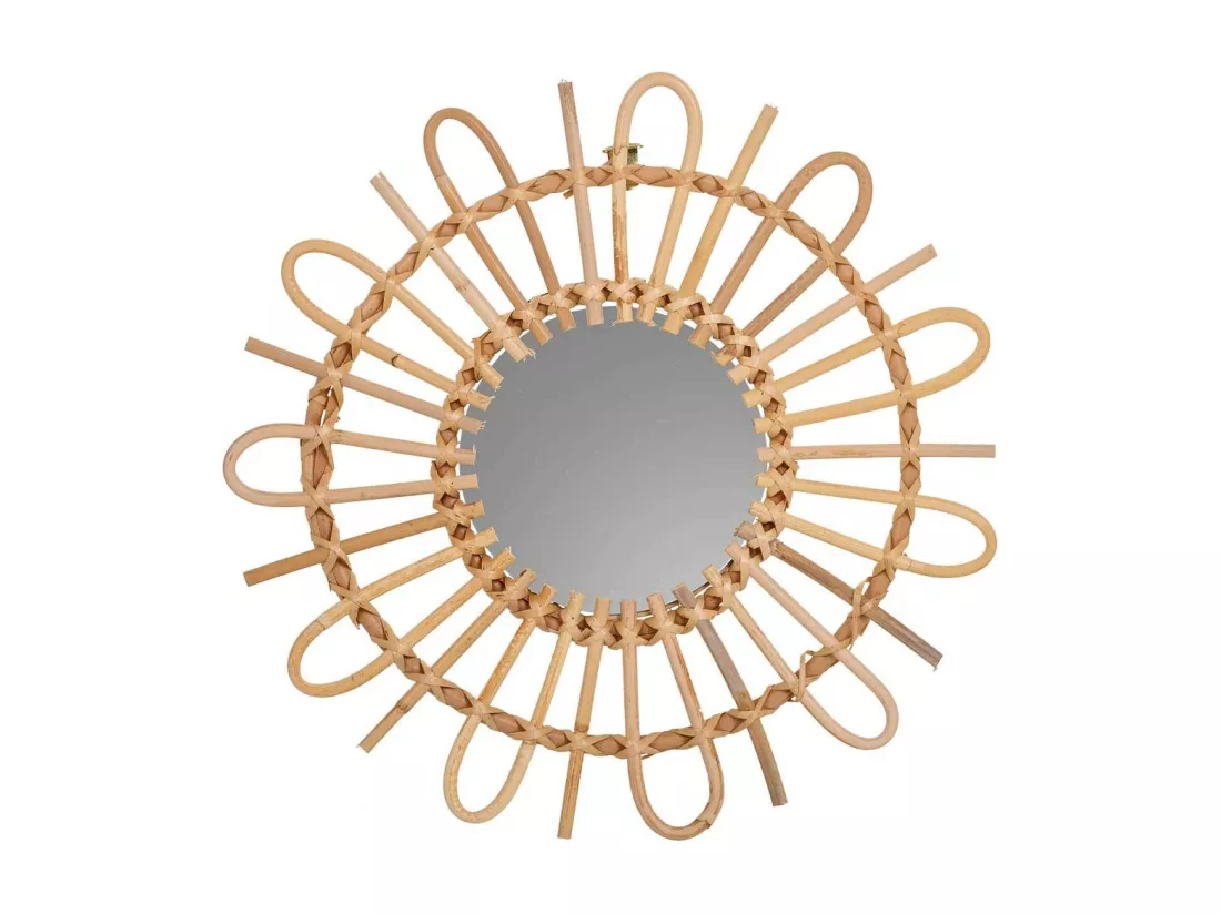 Miroir en bambou marron d38/14.5x02h