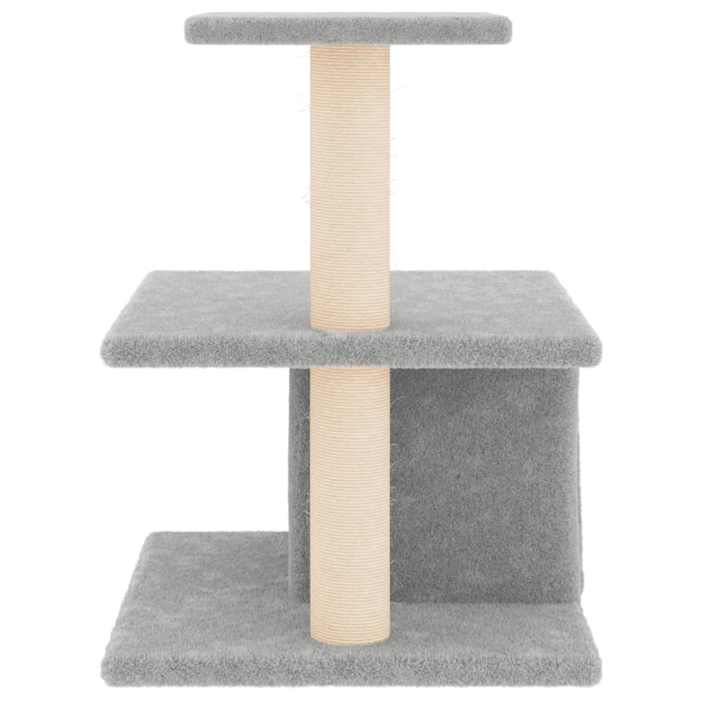 Arranhador para gatos vidaXL com hastes de sisal cinza claro, 48 cm