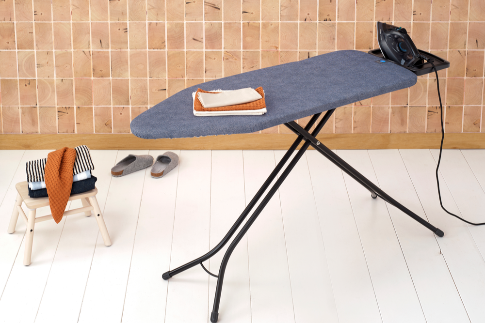 Strijkplank C, 124x45 cm, solide strijkerhouder SSIR - Denim Blue