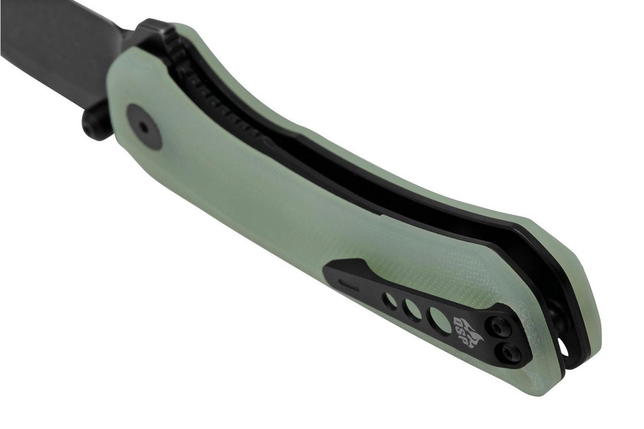 QSP Knife Kestrel QS145-B2 Blackwashed Jade G10, zakmes