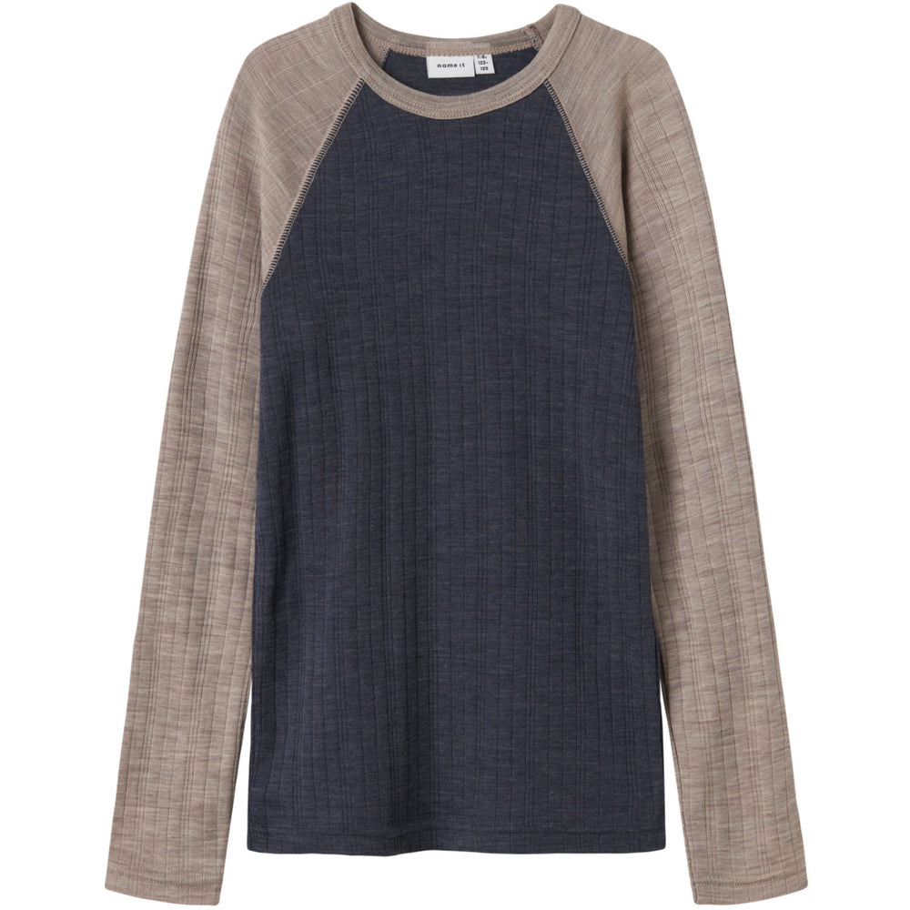 Køb Name It Ombre Blue Satellites Sleeves Nkmwang Uld Needle Ls Top Solid