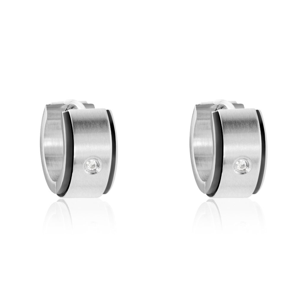 Créoles Jourdan Ios Acier Blanc Oxyde De Zirconium