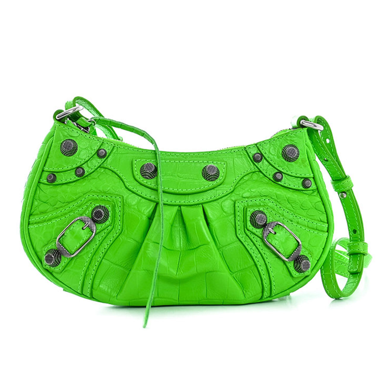 Balenciaga Sac bandoulière Mini Cagole en Cuir vert - Très bon état - L.21 cm