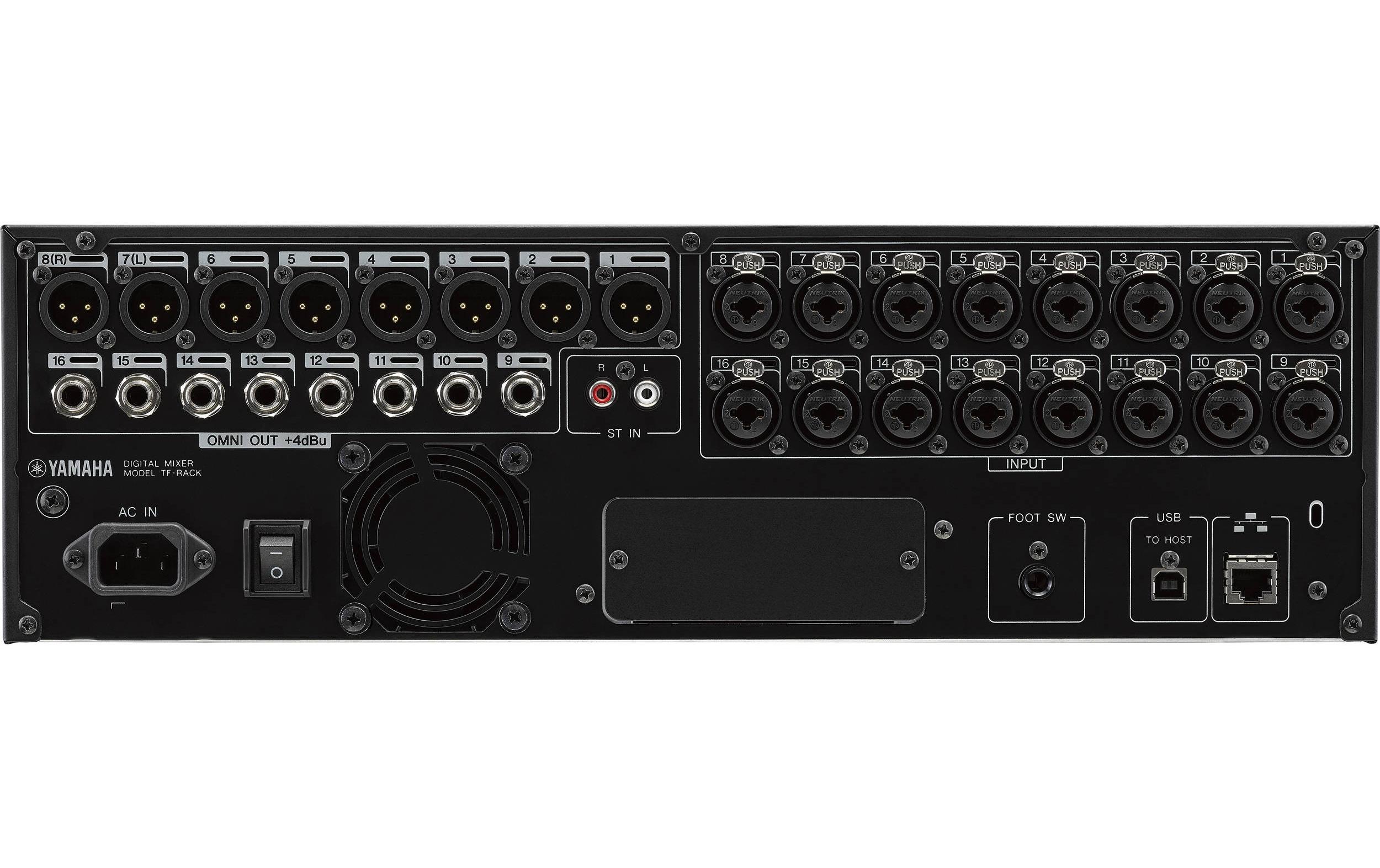 Mischpult TF-RACK - 40-Kanal, digital<br>19-Zoll-Rack-Variante eines vielseitigen Digitalmixers der TF-Serie mit TouchFlow-Operation, WLAN-Fernsteuerung und optionaler Dante-Audio-Netzwerk-Unterstützung