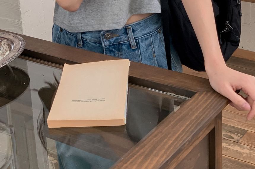 SeoulPop - Effen cropped T-shirt met korte mouwen