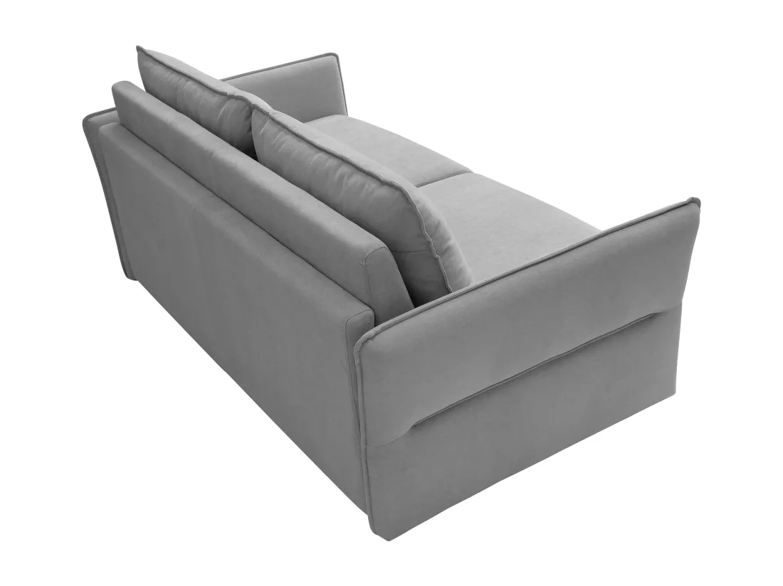 Canapé 3 places convertible express en tissu gris Couchage 140 cm CELTARI