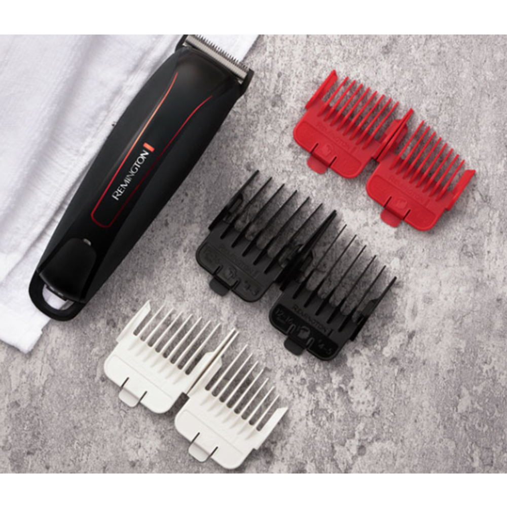 HC550 Haarschneider Easy Fade Pro Elektrischer Rasierer Trimmer mit 19 Aufsätzen (43311560100) - Schwarz / Rot