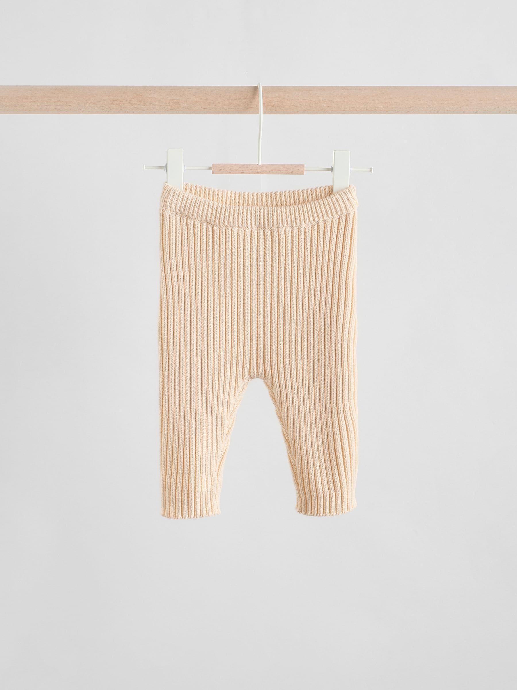 crème met borduursel - 2 -delige gebreide baby set met vest en legging (0mnd -3jr)