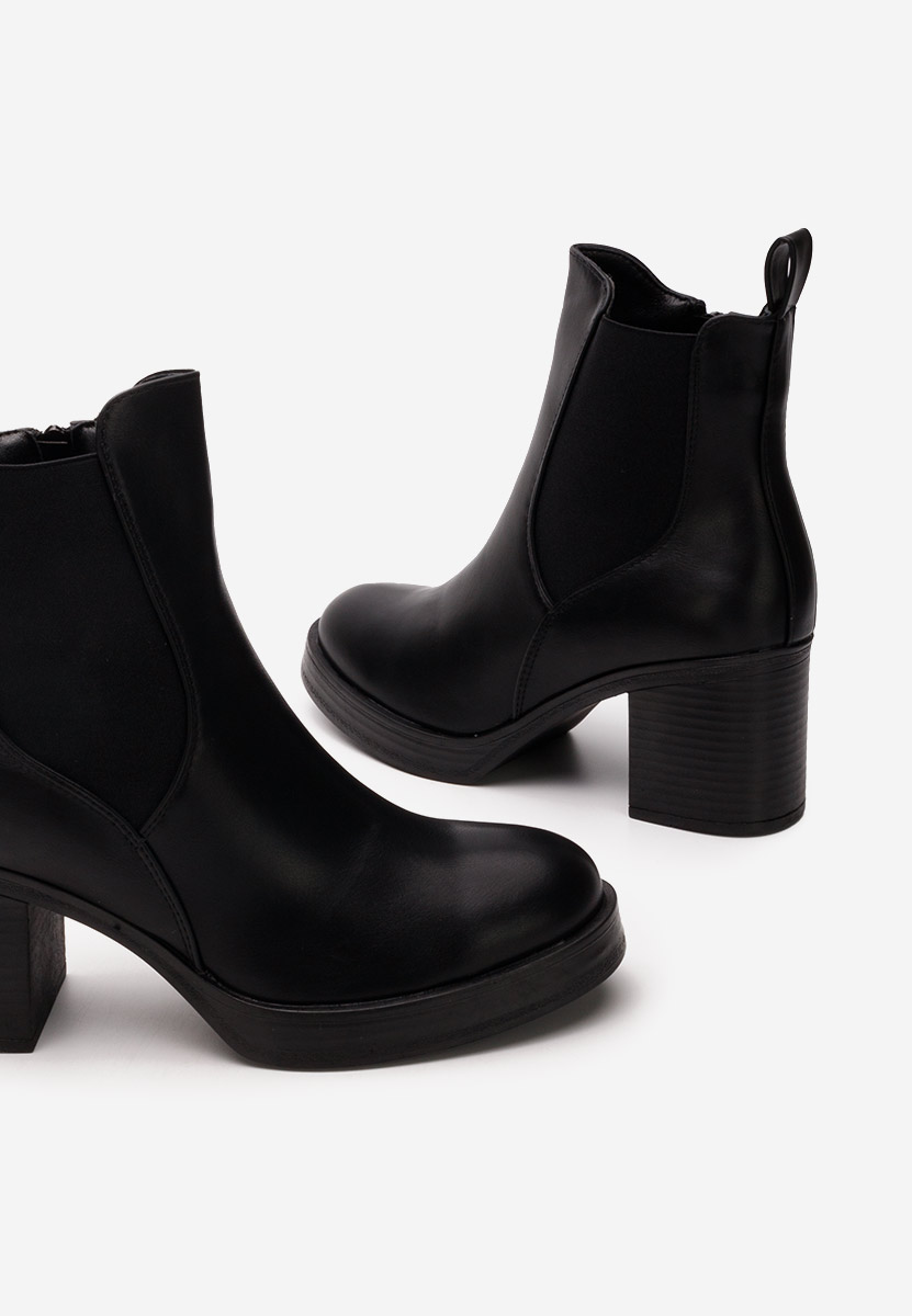 Bottines à talon noires Naleia