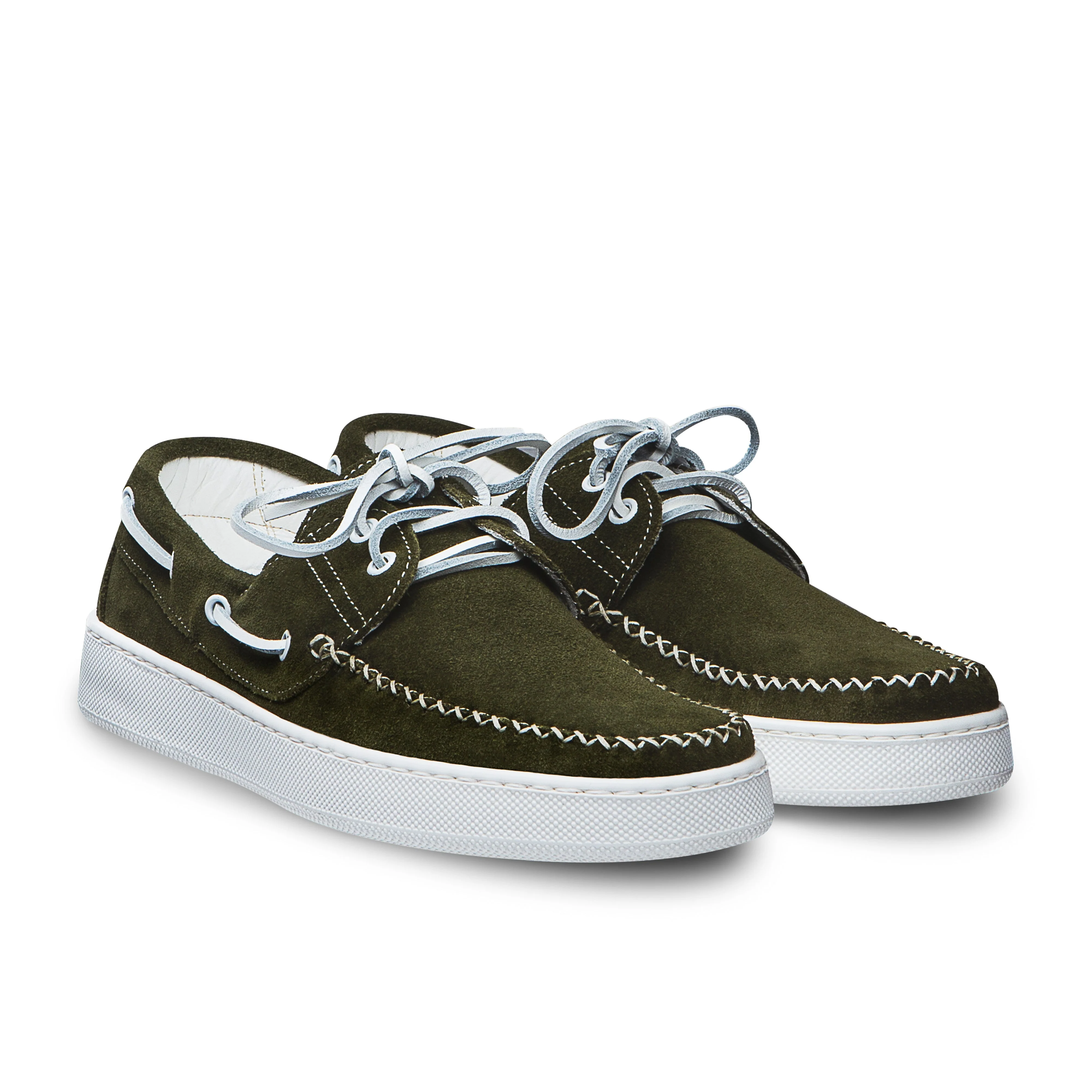 Chaussures bateau Torca 1102 veau velours kaki
