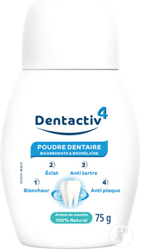 Laboratoires Gilbert Dentactiv 4 Bicarbonate De Sodium + Bromélaine 75g