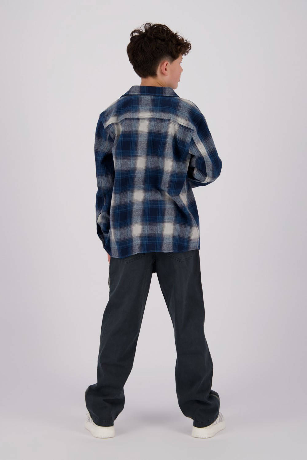 Vingino geruit overhemd Lyric jeans blauw/beige