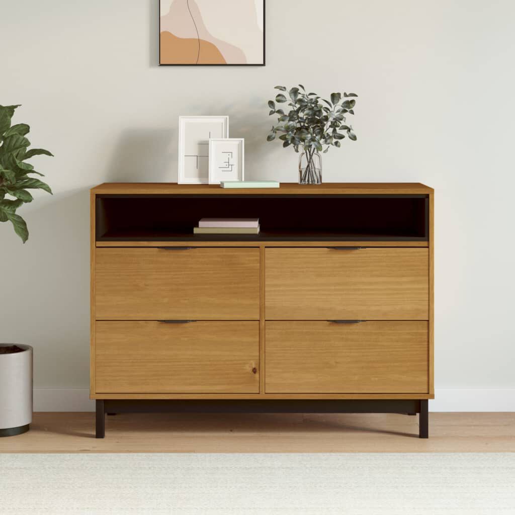 vidaXL FLAM ladekast, 110x40x80 cm, massief grenenhout
