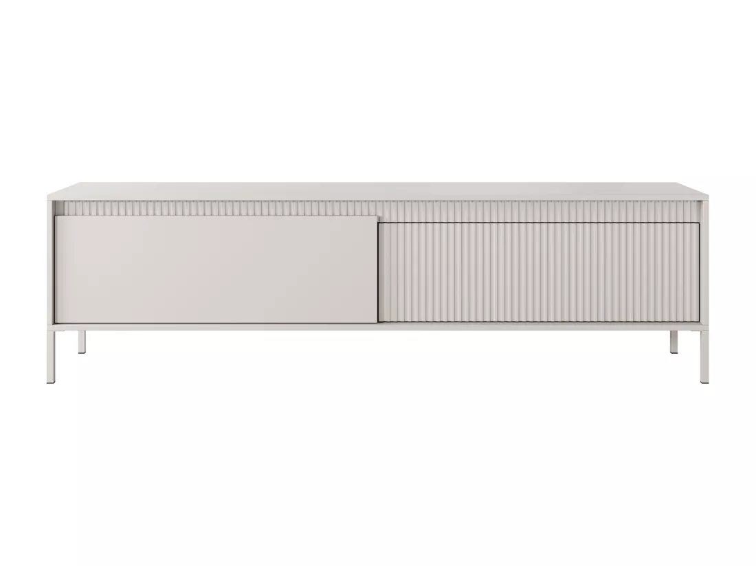 Meuble TV avec 2 portes en MDF - Beige - NURSEMA