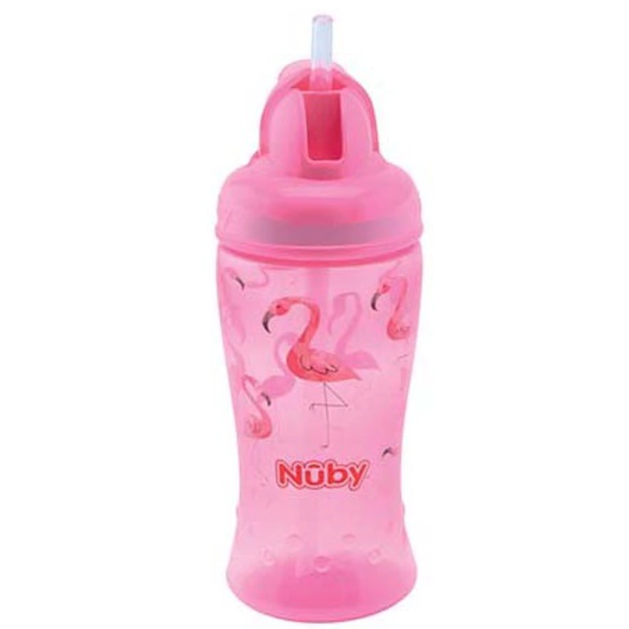 Nûby Trinkhalmflasche  Soft Flip-It  360ml ab 12 Monate, pink